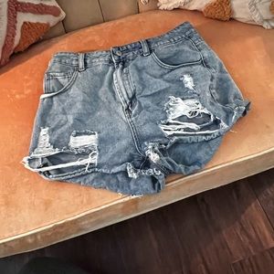 SHEIN Medium Wash 90s Mom Jean Denim Short